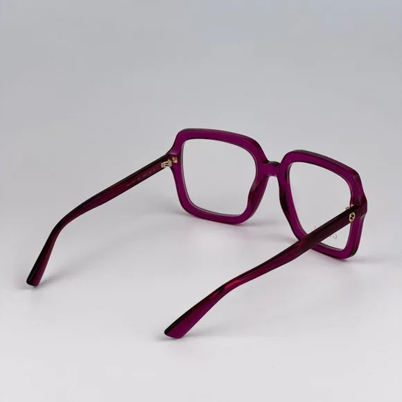 Gucci GG1318O 003 BRAND NEW Eyeglasses Transparent Fuchsia Square Women GG 1318O
